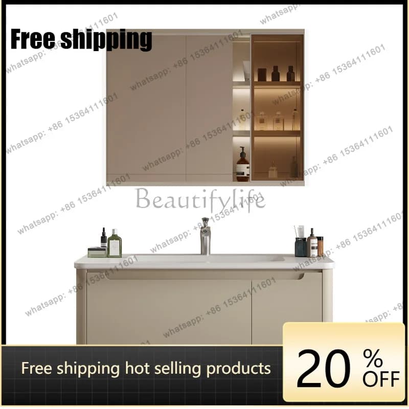 HOT wall-mounted bathroom cabinet ceramic integrated basin deepened wash basin face wash table combination