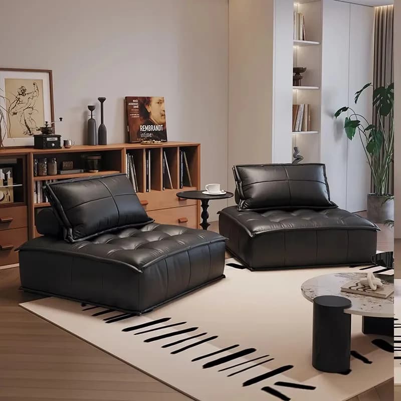 Back Support Leather Living Room Sofas Designer Vintage Nordic Floor Single Living Room Sofas Lounge Luxury Divano Furniture