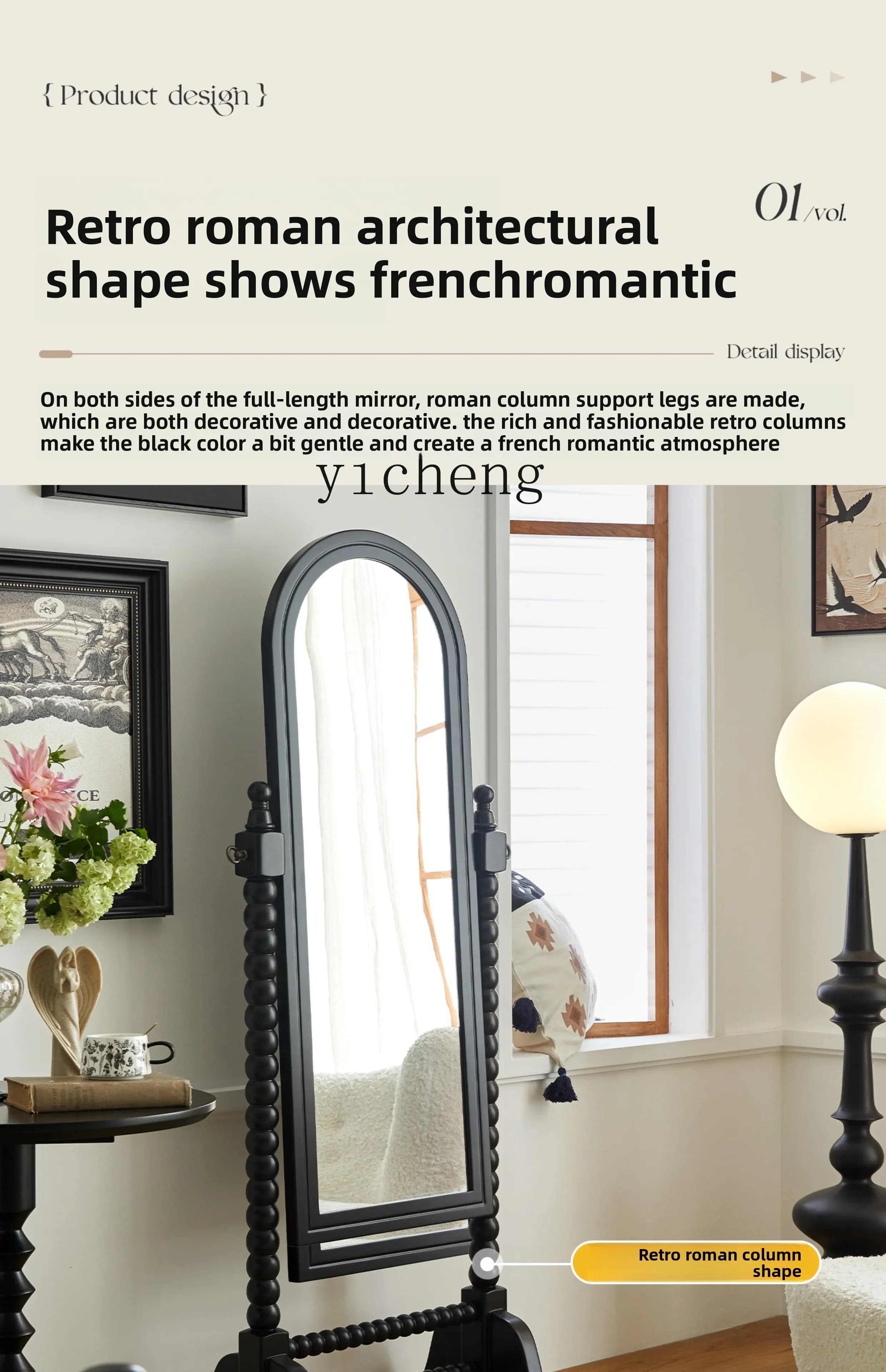 Bedroom Dressing Mirror Cloakroom Household Wall-Mounted Floor Mirrorl17