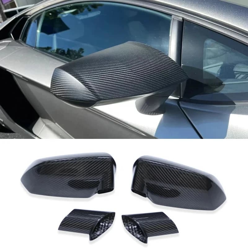 Bright Black Carbon Fiber Side Mirror Cover Rearview Mirror Housing For Car Models