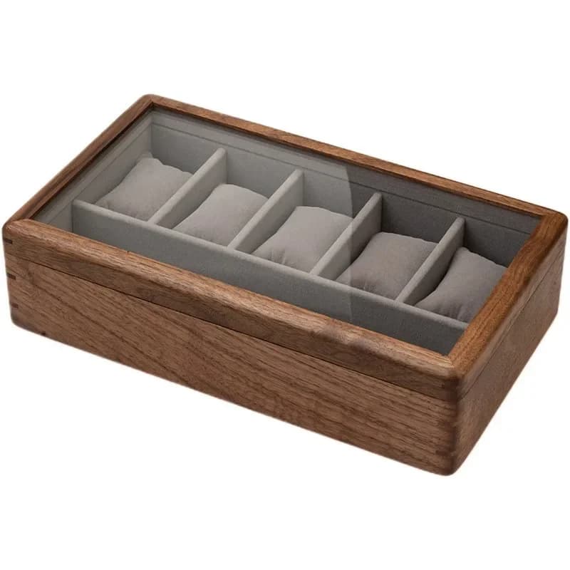 Wooden watch storage box, household high-end exquisite men's and women's watch jewelry box, wooden display box,