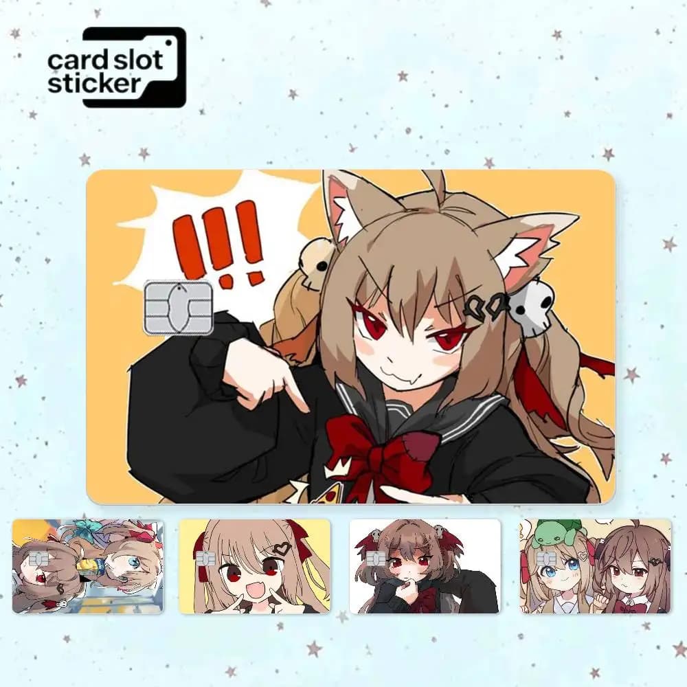 Anime N-Neuro Sama Vtuber  Credit Card HD Stickers Small Chip Waterproof Sticker Game Card Decal Gift