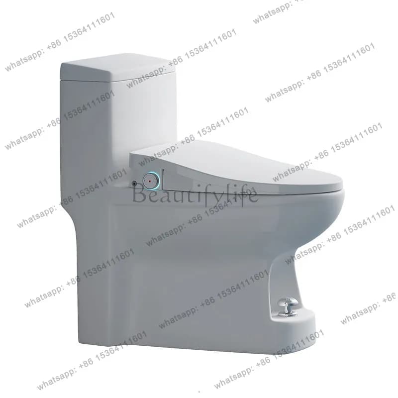 Smart, household automatic flip heating large pipe anti-reverse ceramic toilet