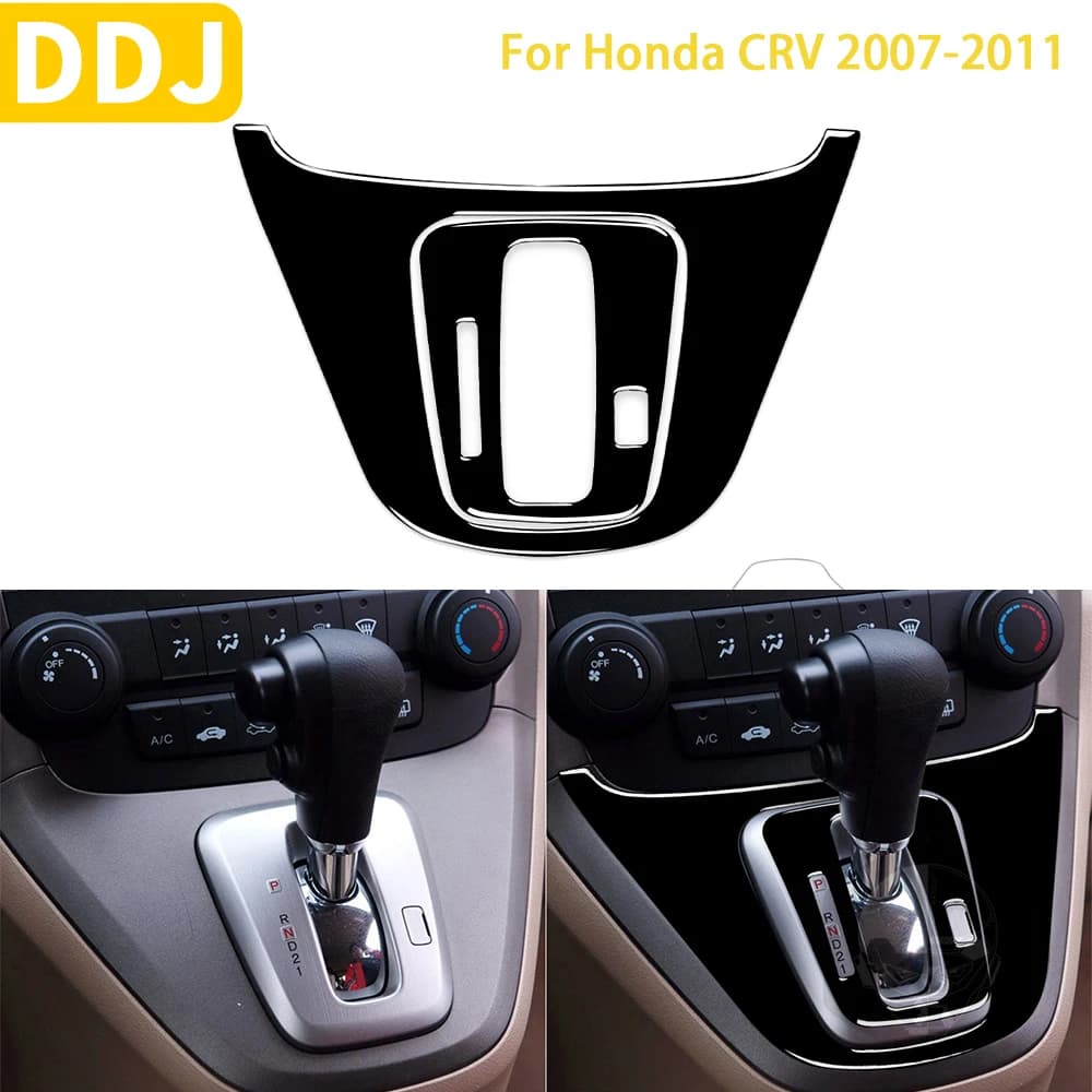 For Honda CRV 2007-2011 Accessories Car Plastic Black Interior Automatic Gear Shifting Panel Trim Sticker Decoration