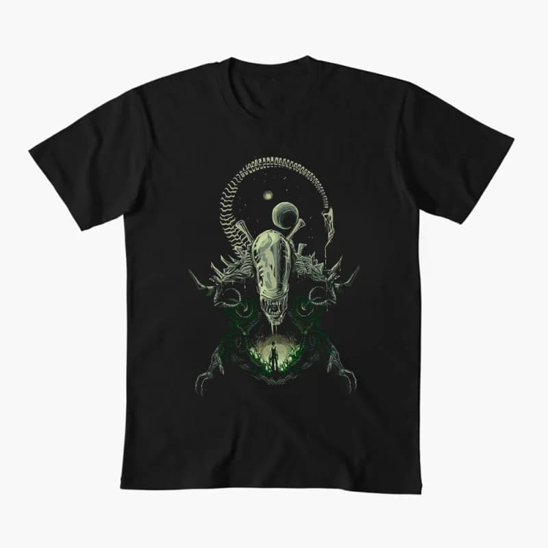 Alien Nightmare Sci-Fic Alien Gift T-Shirt Weyland Xenomorph Yutani 100% cotton Short Sleeve  Graphic clothes All size tops