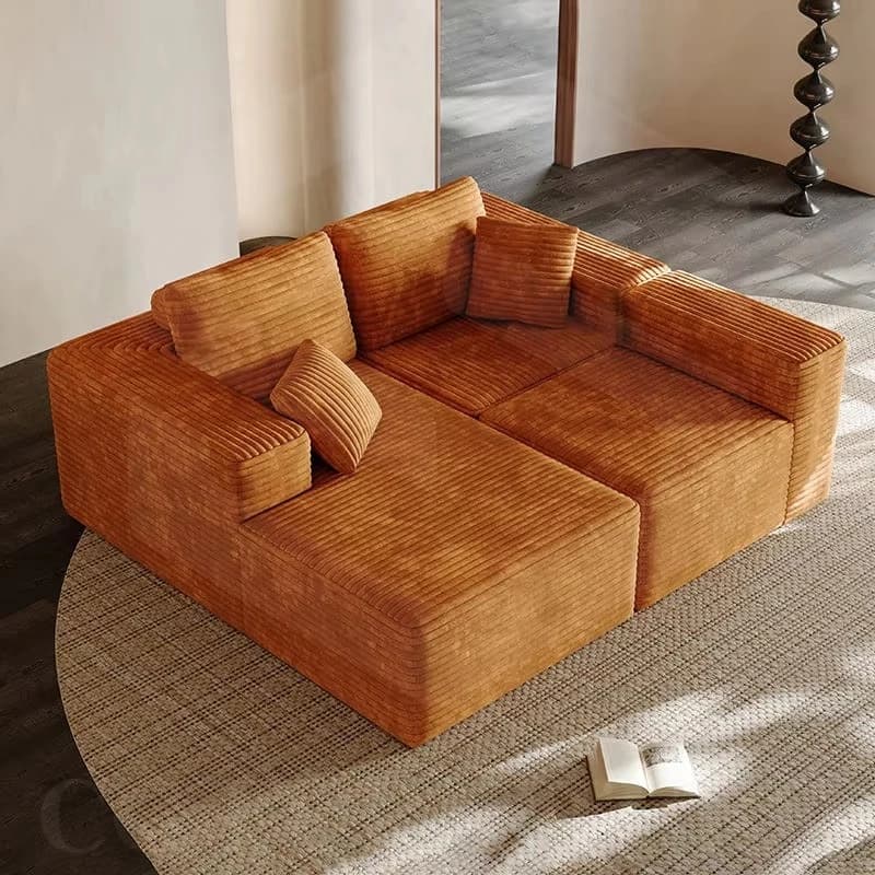 Modern simple fabric L-shaped corner combination sofa living room sofa