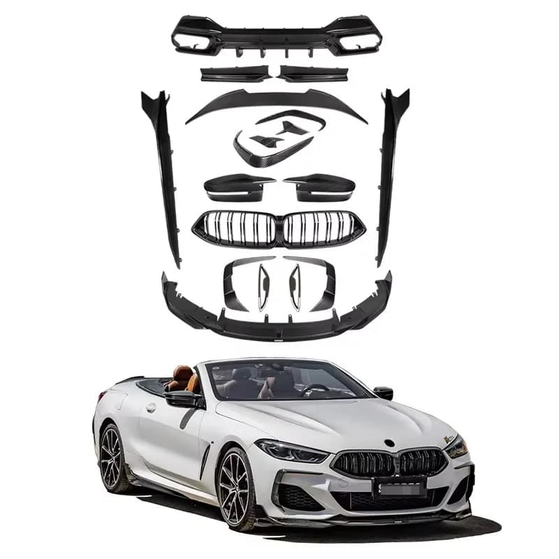 Perfect Fitment Kits For Bmw 8 Series G14 G15 G16 840I 2018+ Upgrade Style Dry Carbon Fiber Body Kit Front Lip Kit