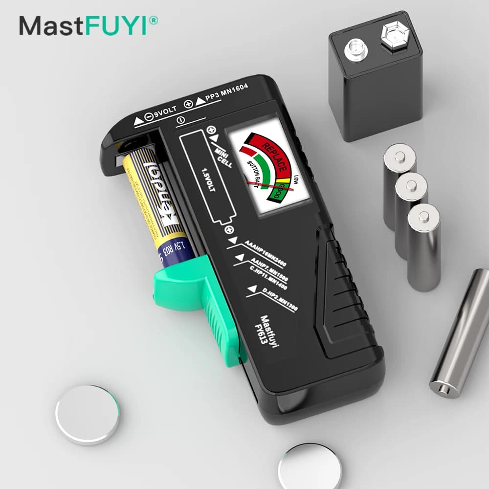 MASTFUYI Battery Tester Checker, Universal Battery Checker for AA AAA C D 9V 1.5V Button Cell Household Batteries