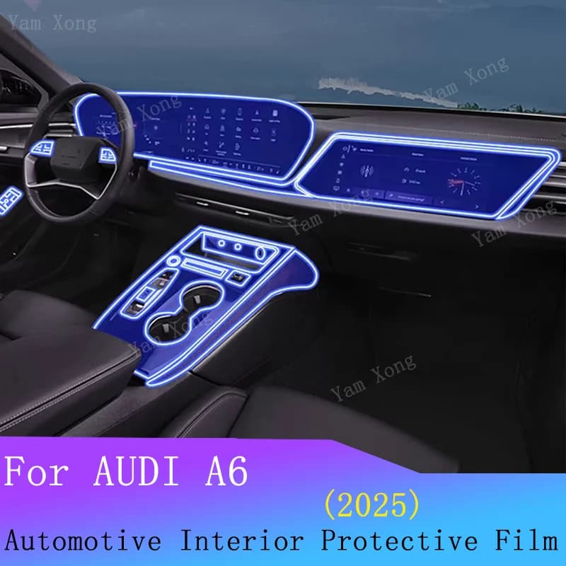 For AUDI A6 2025 Car Interior Center Console Instrument Dashboard Protective Cover Film Anti-scratch Sticker Accessories