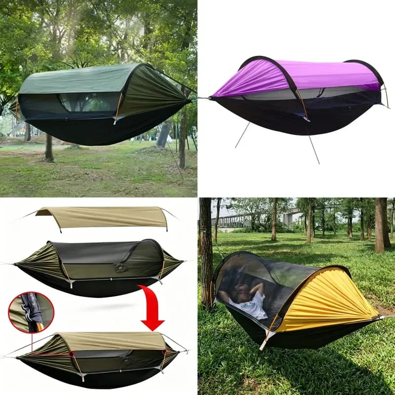 Portable Lightweight Nylon Sun-Proof Swing Hanging Tent Hammock with Mosquito Net for Kids Adult Outdoor Hiking Camping