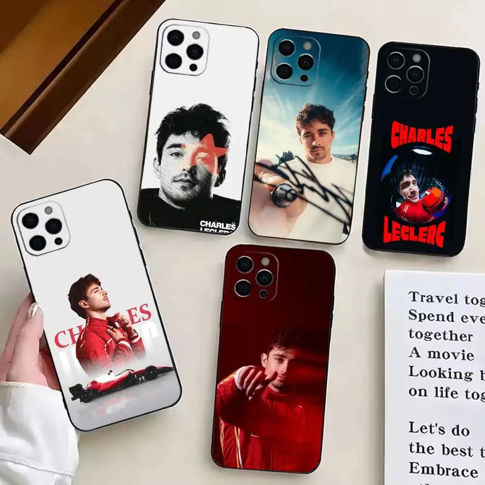 Hot Racing C-Charles L-Leclerc  Phone Case For iPhone17,16,15,14,13,12,11 Plus,Pro Soft Silicone Black Cover