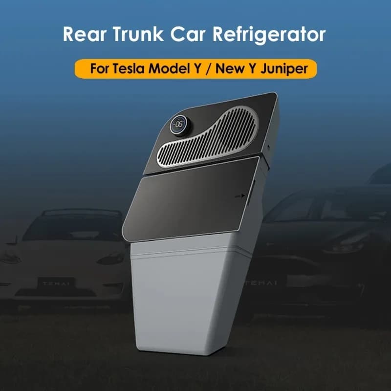 New Y Juniper  Vehicle Mini Car Refrigerator for  Model Y 16L Capacity with Digital Display for Outdoor Food Keep