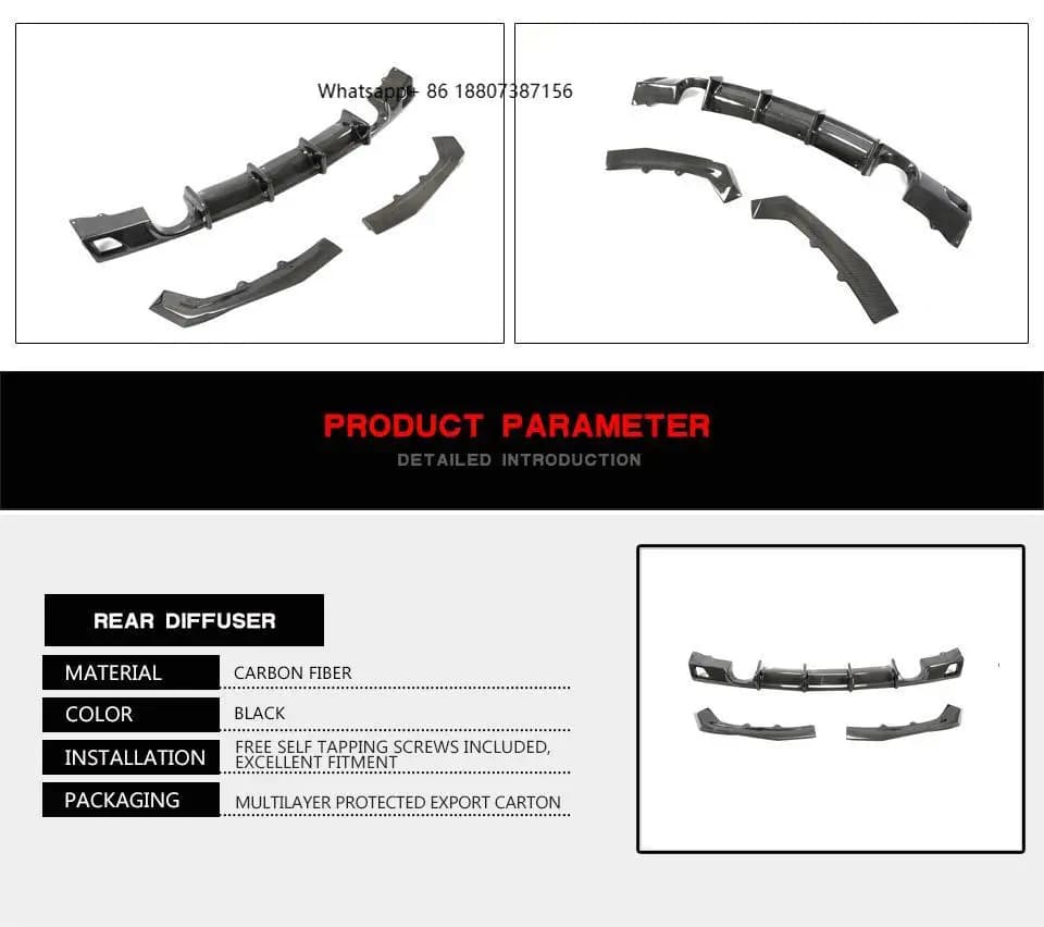 Carbon Fiber Rear Diffuser forBMW 3 Series F30 F35 320i 328i 335i 340i M-Sport 2012-2018
