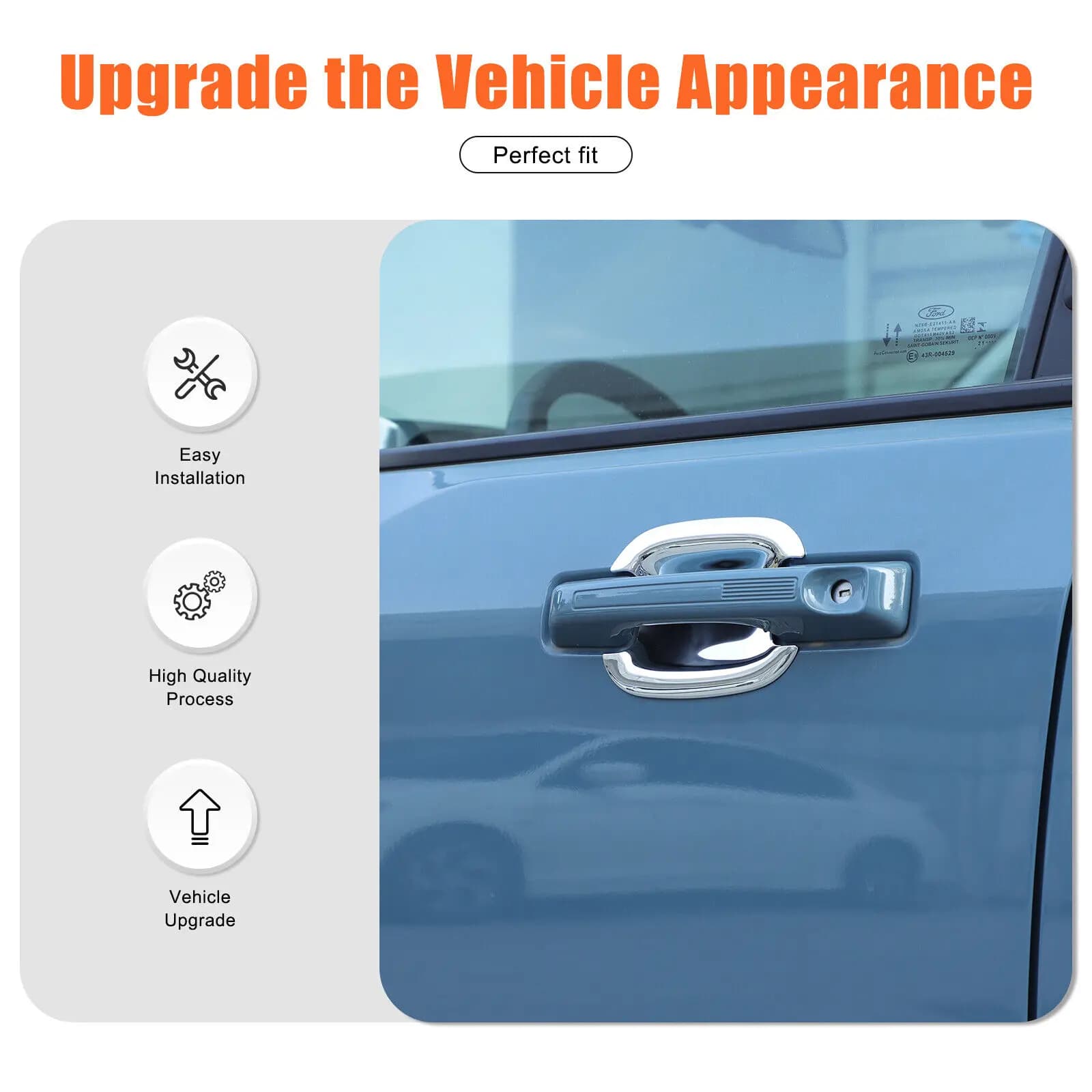 4 PCS ABS Chrome Car Exterior Door Handle Bowl Trim For Ford Maverick Lariat 2022-2025 Door Wrist Protection Cover Accessories