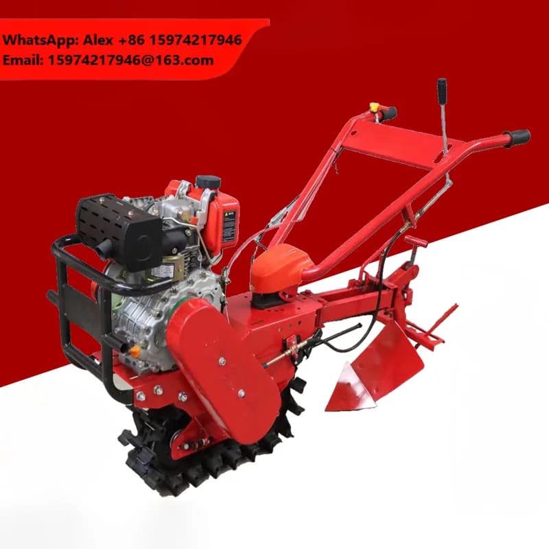 Mini Rotary Tiller Best Multifunctional Chain Track Micro Tillage Machine For Sale