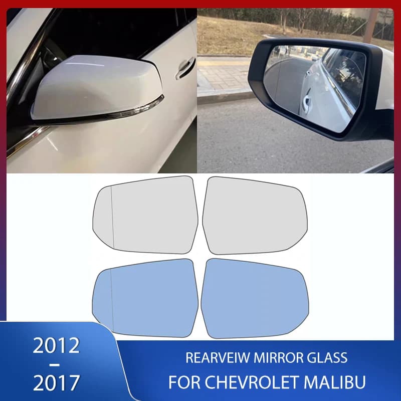 Side Rearview Mirrors Lens Door Wing Rear View Mirror White Blue Glass Lens Heated For Chevrolet Malibu 2012 2013 2014-2017