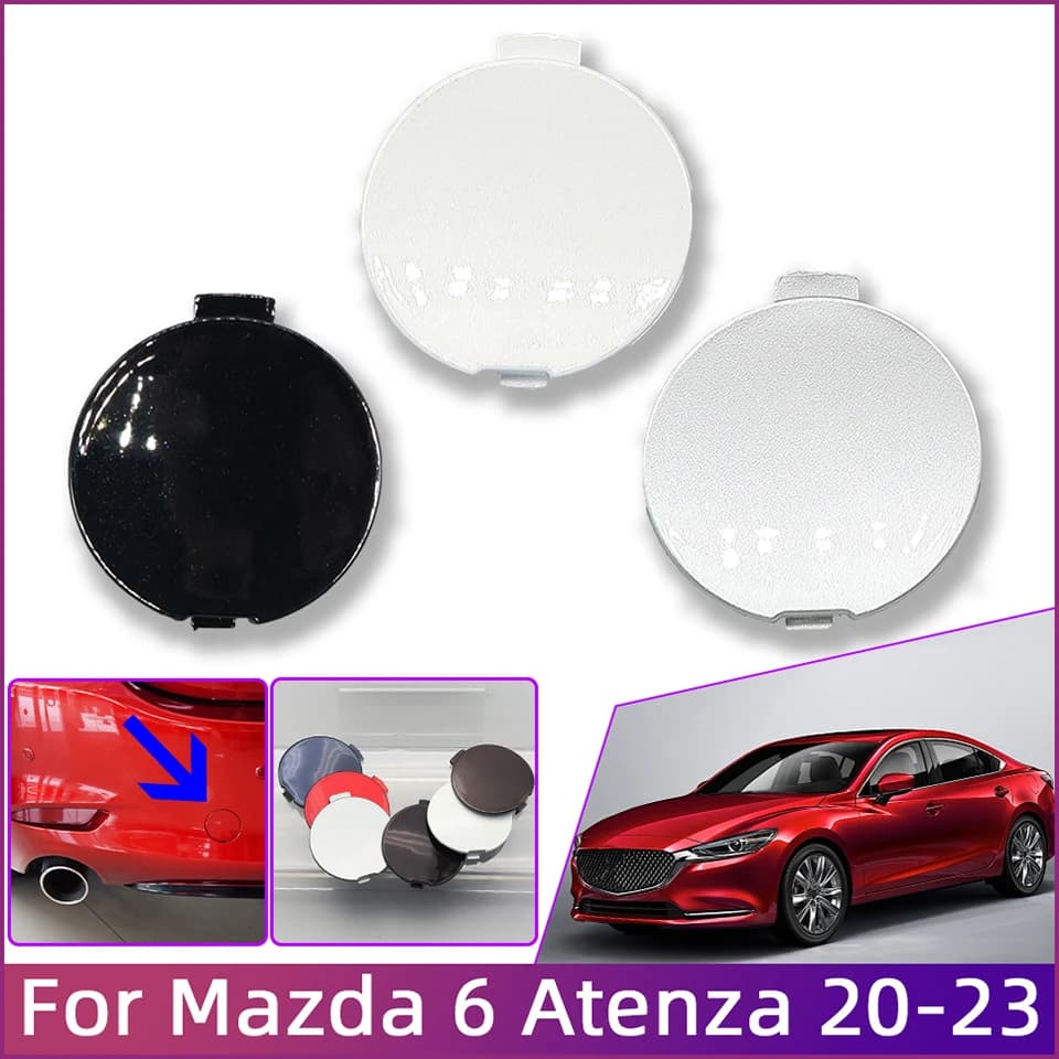 Rear Bumper Towing Hook Hauling Eye Cover Lid For Mazda 6 Atenza Sedan 2020-2023 Auto Tow Hook Hauling Trailer Cover Cap Garnish