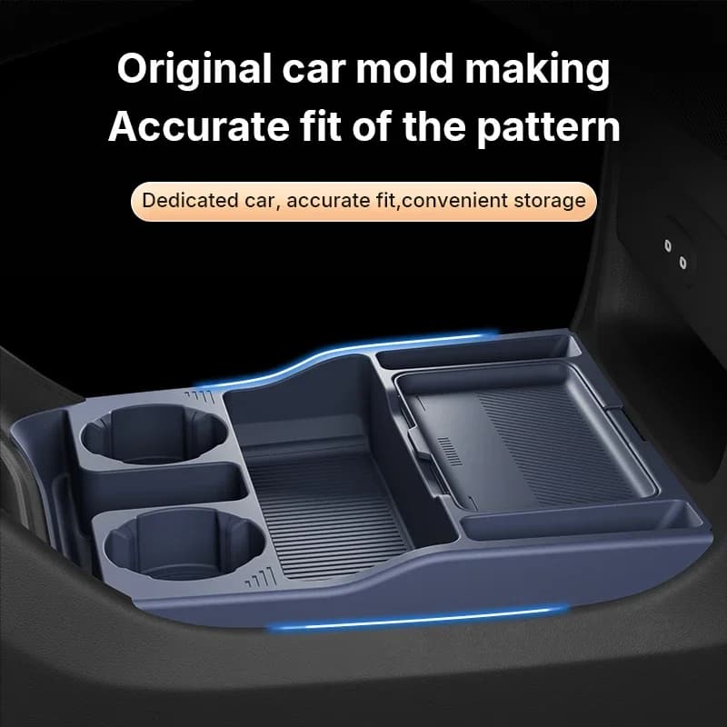 For Xiaomi YU7 Lower Center Console Storage Box, Custom Silicone Organizer Tray, Anti-Slip Cup Holder Mat Car Accessory For YU7