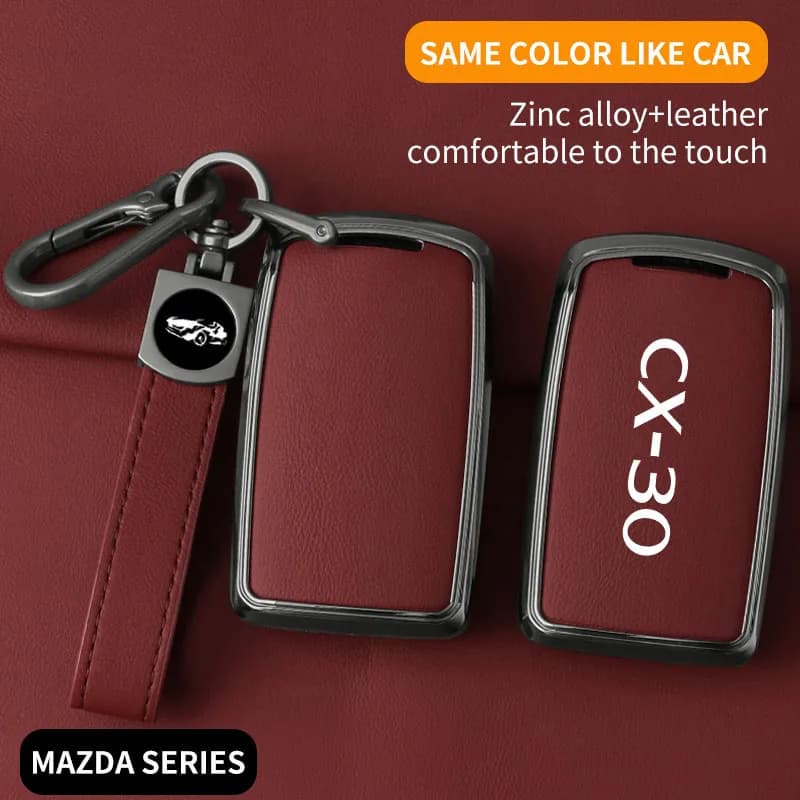 Suitable for Mazda CX-30 2020 2021 2022 zinc alloy car key case leather high-end car key case SUV key case accessories