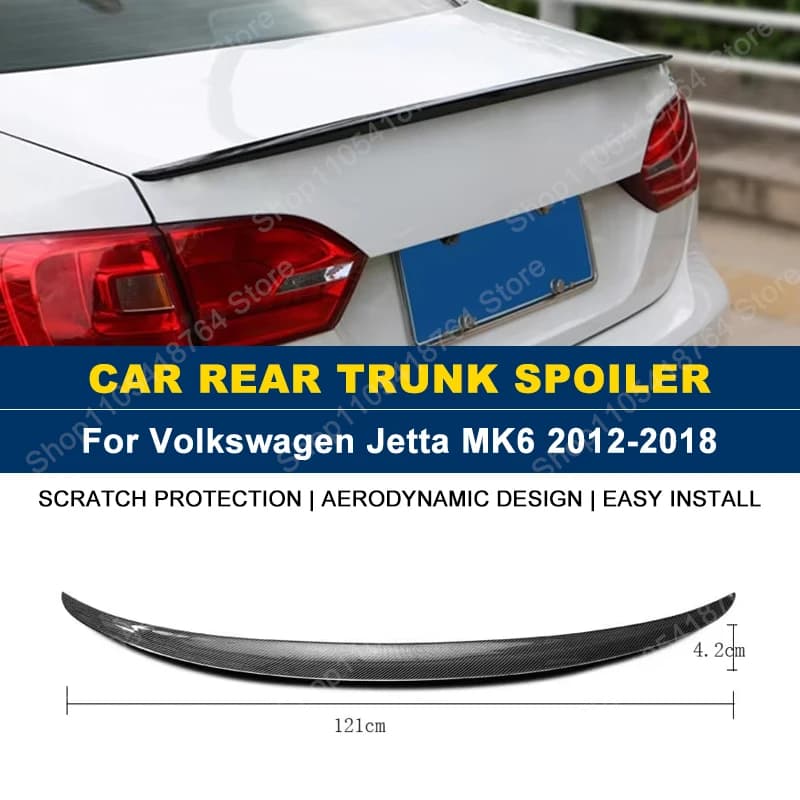 For VW Volkswagen Jetta MK6 2012-2018 2013 2014 2015 2016 2017 Spoiler Soft Plastic Rear Trunk Lip Wing Spoiler Car Accessories