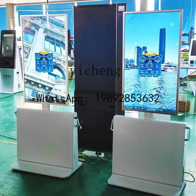 Transparent Glass Hanging Double-Sided Screen Advertising Machine Double-Sided Display Cabinet Double-Sided Display