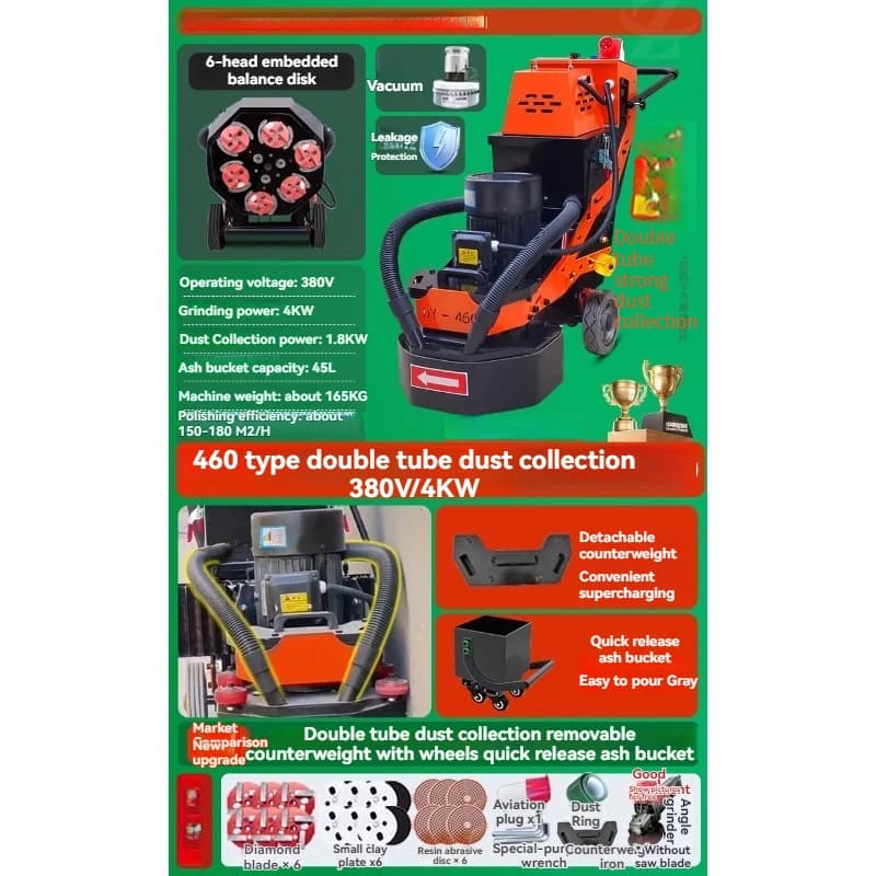 Floor Paint Terrazzo Curing Dust-free High-frequency Speed Polishing Cement Floor Grinder