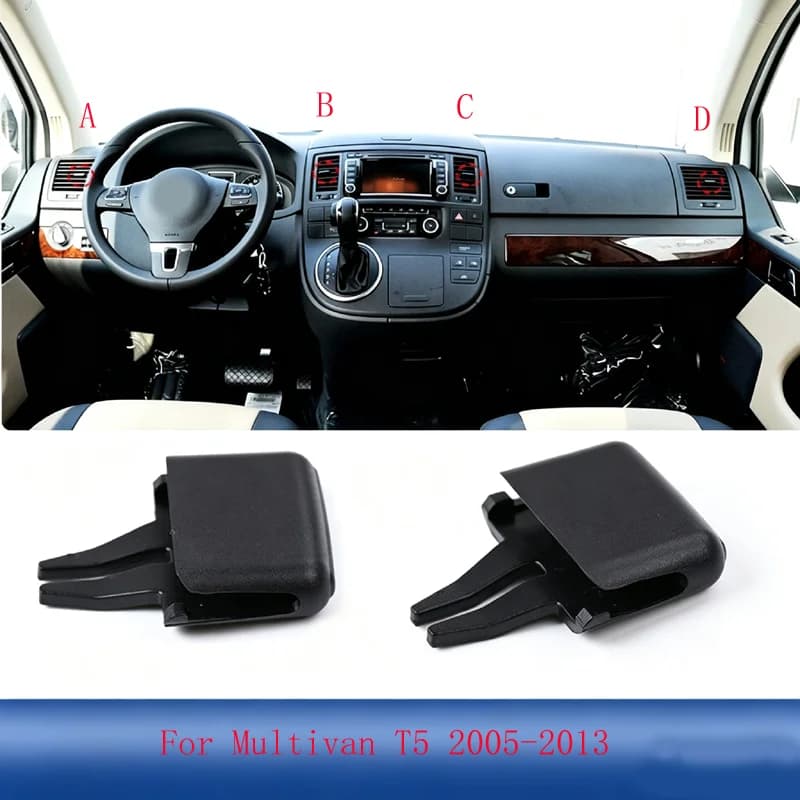 Dashboard Air Vent Outlet Assembly With Adjust Slider For VW Multivan T5 Transporter T5 2005-2013