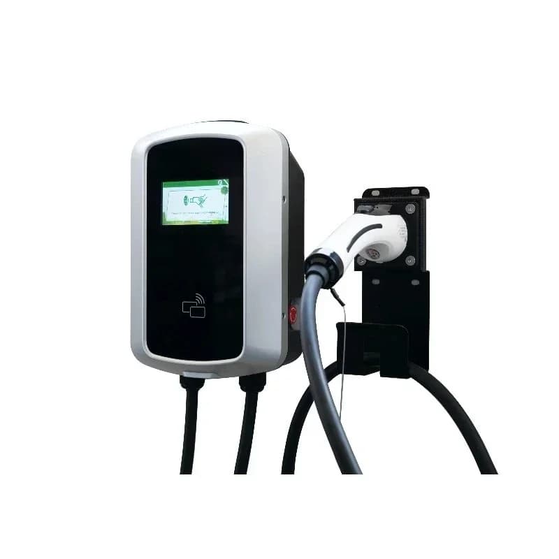 22Kw electric vehicle charger wall box commercial AC electric vehicle charger application control 4.3 inch touch screen type