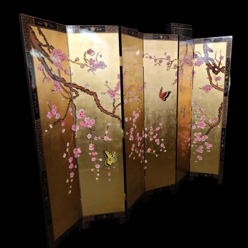 Handmade lacquer shell inlaid screen, Chinese-style decorative screen