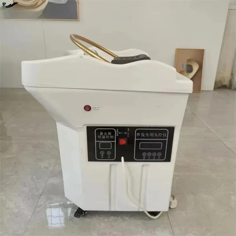 Newest Modern Thai Style Spa Head Water Therapy Beauty Hair Salon White Shampoo Bed With 60L Storage Tank Shampoo Chair