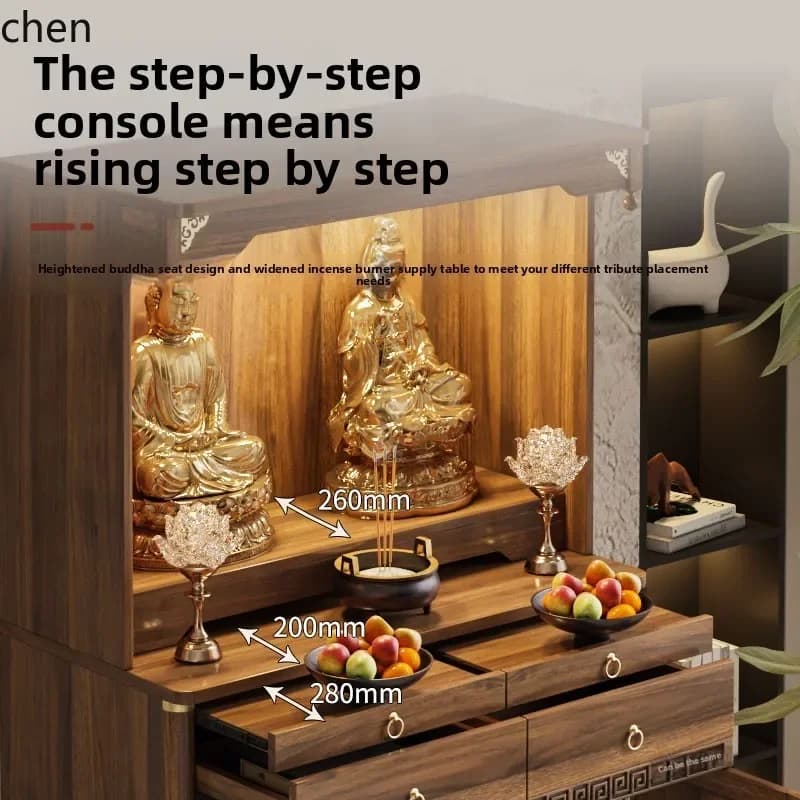 all solid wood Buddhist shrine offering table, Shentai Buddhist cabinet, Fotai household Xianjia cabinet offering