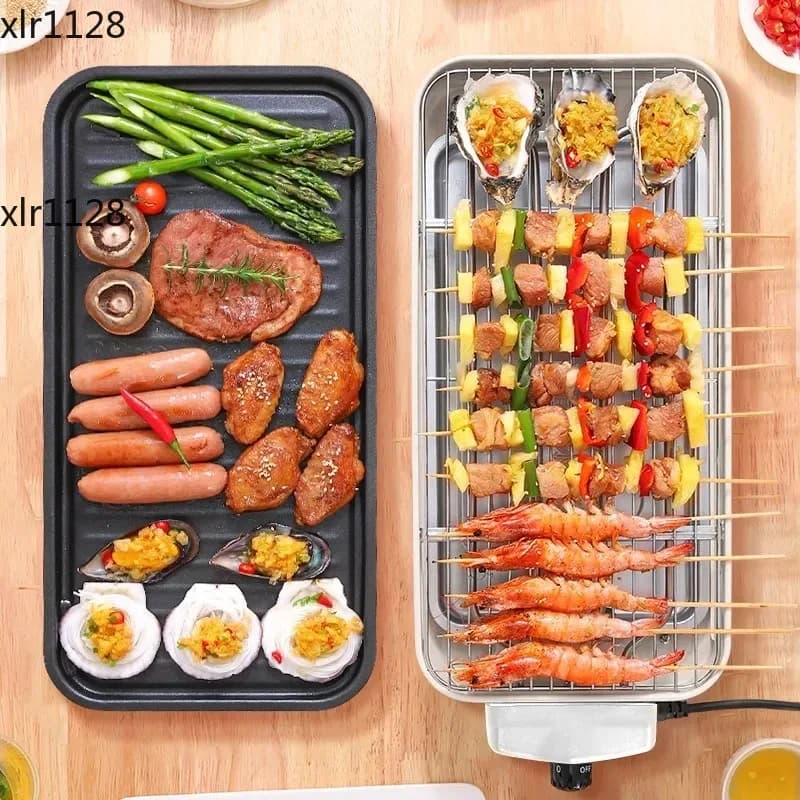 Multifunctional Electric BBQ Grill Non-Stick Pan Indoor Barbecue Grill with Iron Net