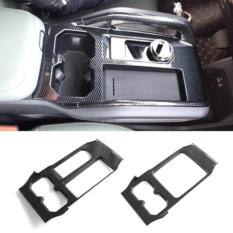 For Chery Jaecoo J6 ICAR 03 2024-2026 ABS Carbon fiber Car Center console shift panel Cover Trim Interior Car Accessories
