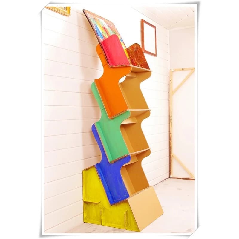 Children's Small Bookshelf Information Shelf Area Corner Furniture Graffiti Paper Toys