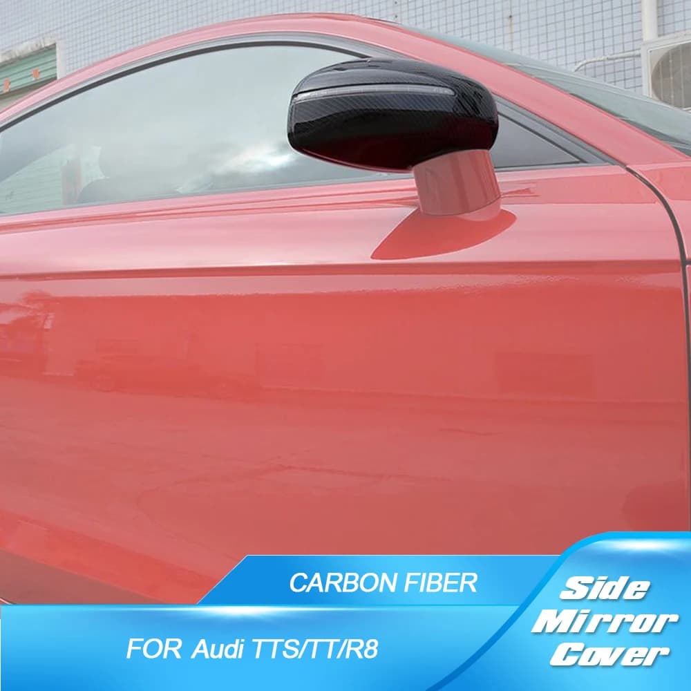 Carbon Fiber Rearview Mirror Covers Caps for TT TTS 2008-2014 for Audi R8 2007-2011 Replace ABS Side Mirror Cap Not R8 GT 2011