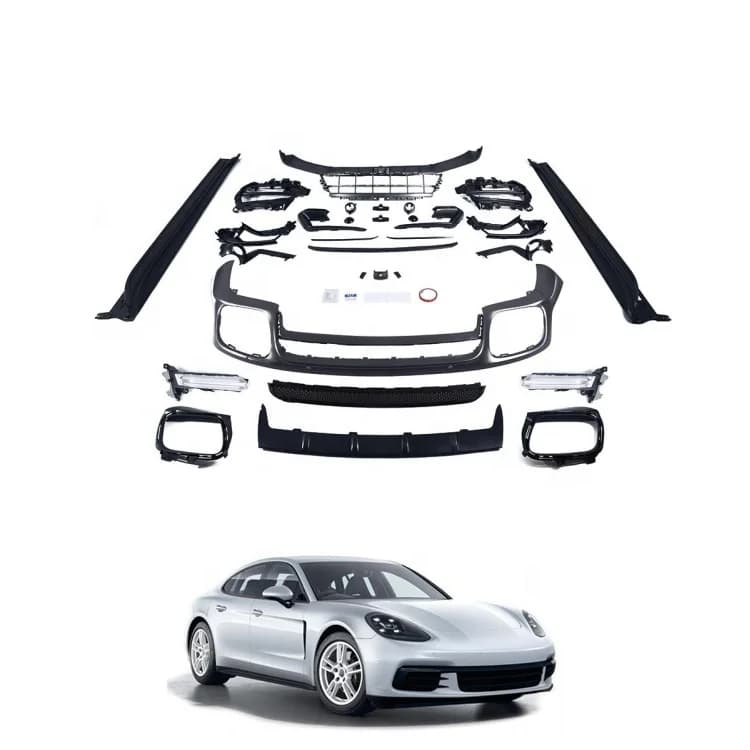 STLF Panameras 971.1 21-23 Upgrade to GTS/SD Style Body Kits Front Bumper with DRL Grille Siade Skirt Body Kit for Porsches 971