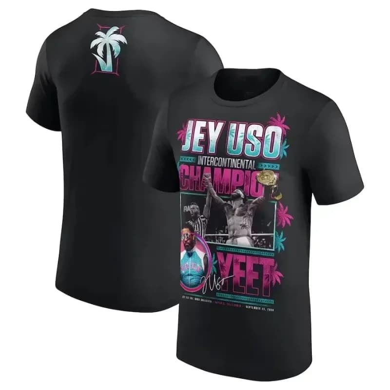 New Men's Jey Uso Yeet T-Shirt - Summer Fashionable and Casual Round-neck Breathable Men's Printed Graphic T-shirt