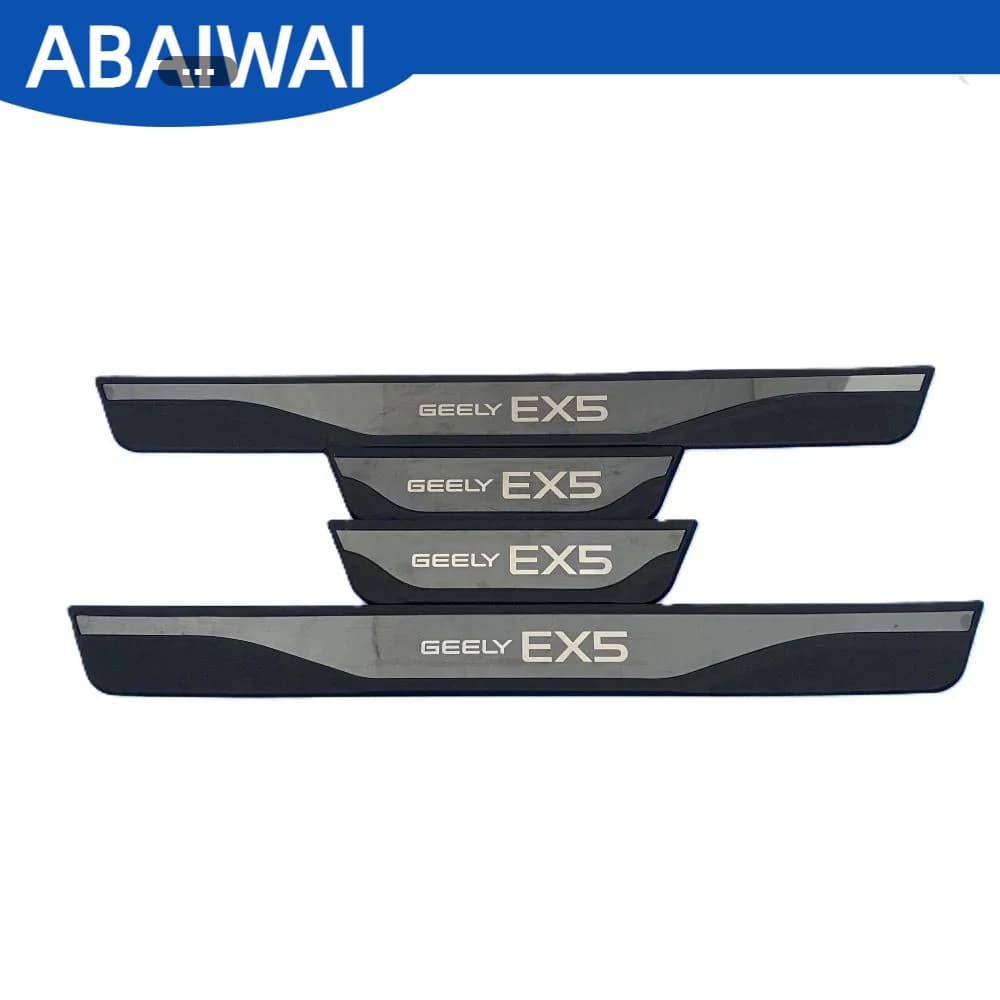 4pcs/set For Geely EX5 SE PRO MAX EX5 EM-i Side Door Sill Protector Strip Stainless Steel with Plastic Base Modification Auto Ac