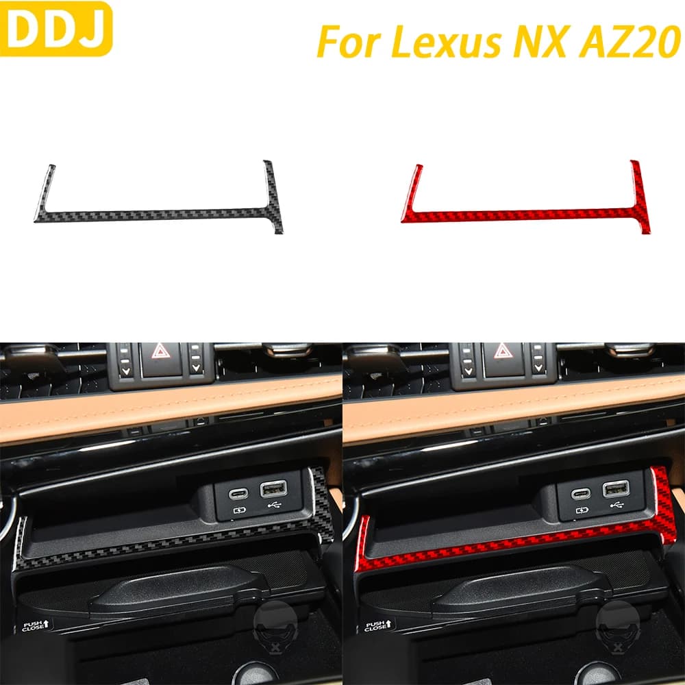 For Lexus NX AZ20 250 350H 450H 2022-2024 Accessories Carbon Fiber Gear Shift Panel Storage Frame Cover Car Interior Sticker