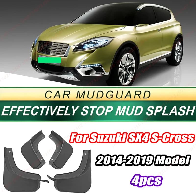 For Suzuki SX4 S-Cross 2014-2019 Model 4PCS Front Rear Mud Flaps Splash Guards Fender Mudguards Auto Accessories