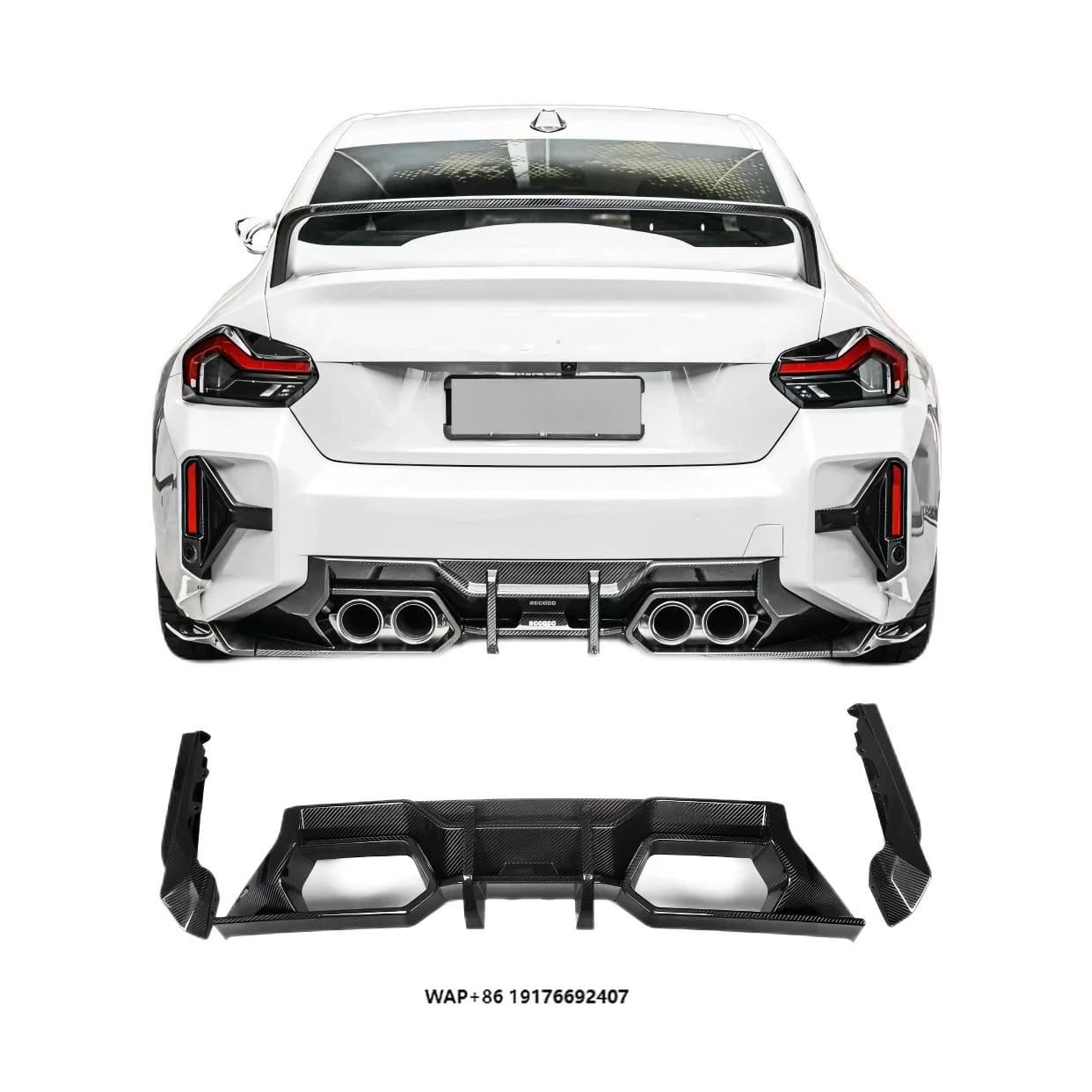 High Quality SQ Style Dry Carbon Fiber Rear Bumper Diffuser forBMW G87 M2 for G87 M2 Coupe 2023+