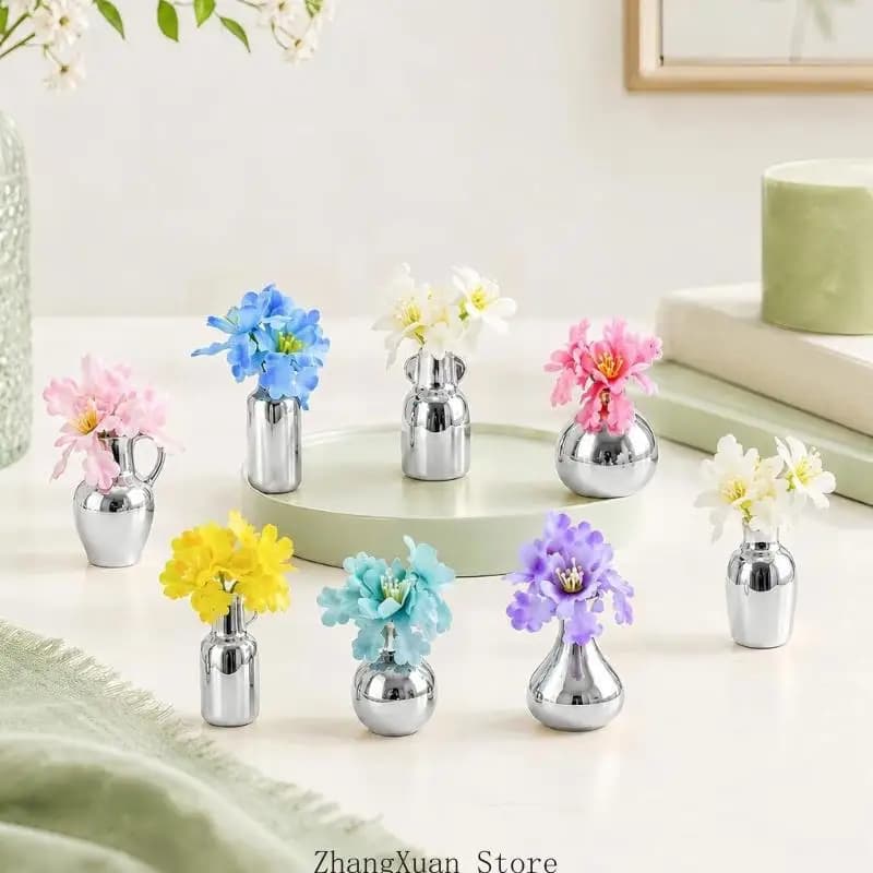 Floral Vase Decors Set for Fridges, Lockers, Cabinets, and Note Boards 3XUF