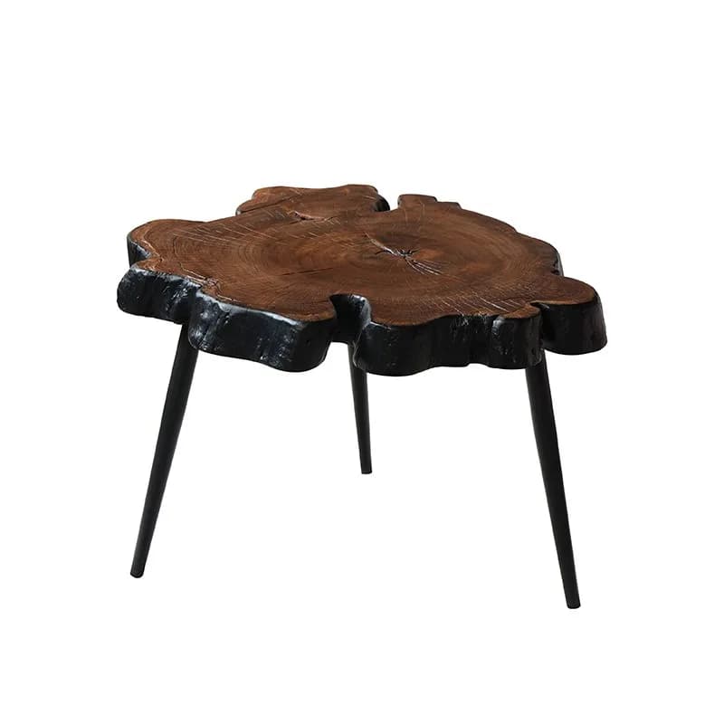 Solid wood coffee table wabi-sabi wind special-shaped retro side table, log root carving low table creative homestay decoration