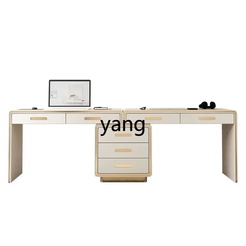 LH light luxury modern simple double desk computer desktop table home with drawers