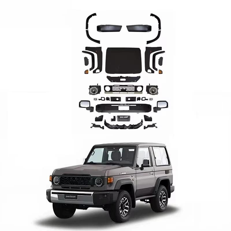 Upgrade PP Bodykit for 2002-2022 Prado FJ70 75 79 LC76 2024 New Model Front Rear Bumper Engine Hood Fog Lamp Wheel Fender
