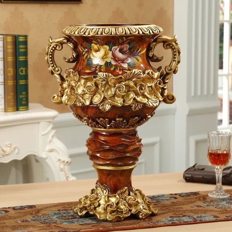 Height 50cm Retro Style Originality Vase Landing Large Size Flower Arrangement Luxurious Ornaments Home Furnishings Decorate