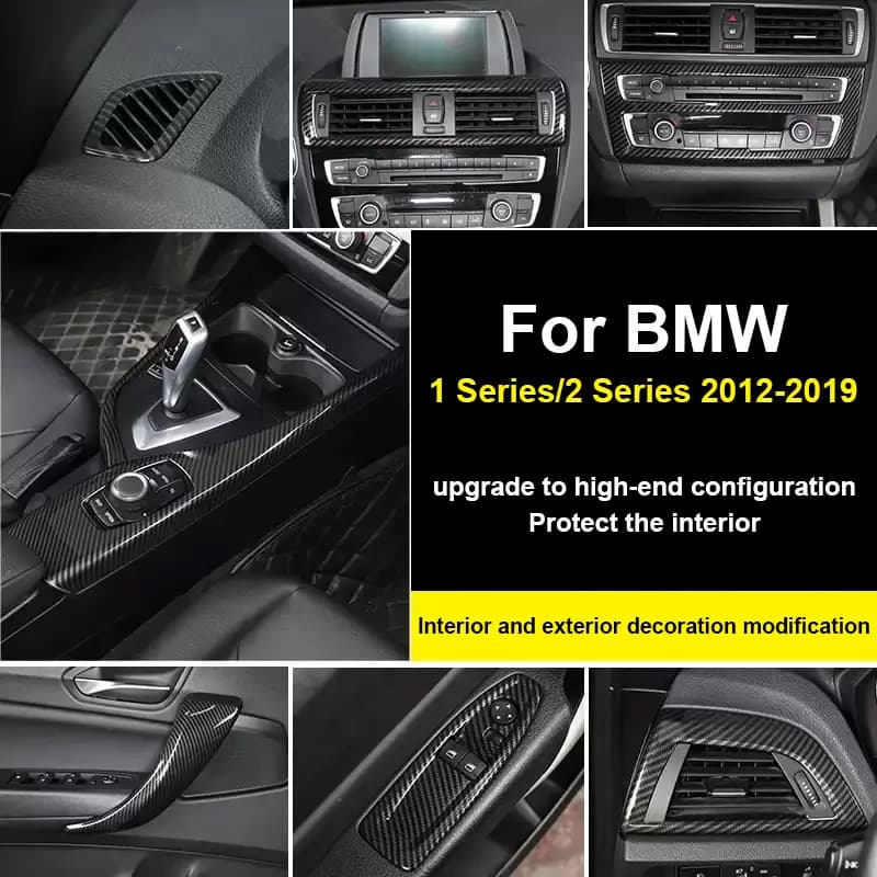 Carbon Fiber Car Center Console Gear Shift Panel Cover Dash Interior Accessories for BMW 1 2 Series F20 F21 F22 F23 2012-2019