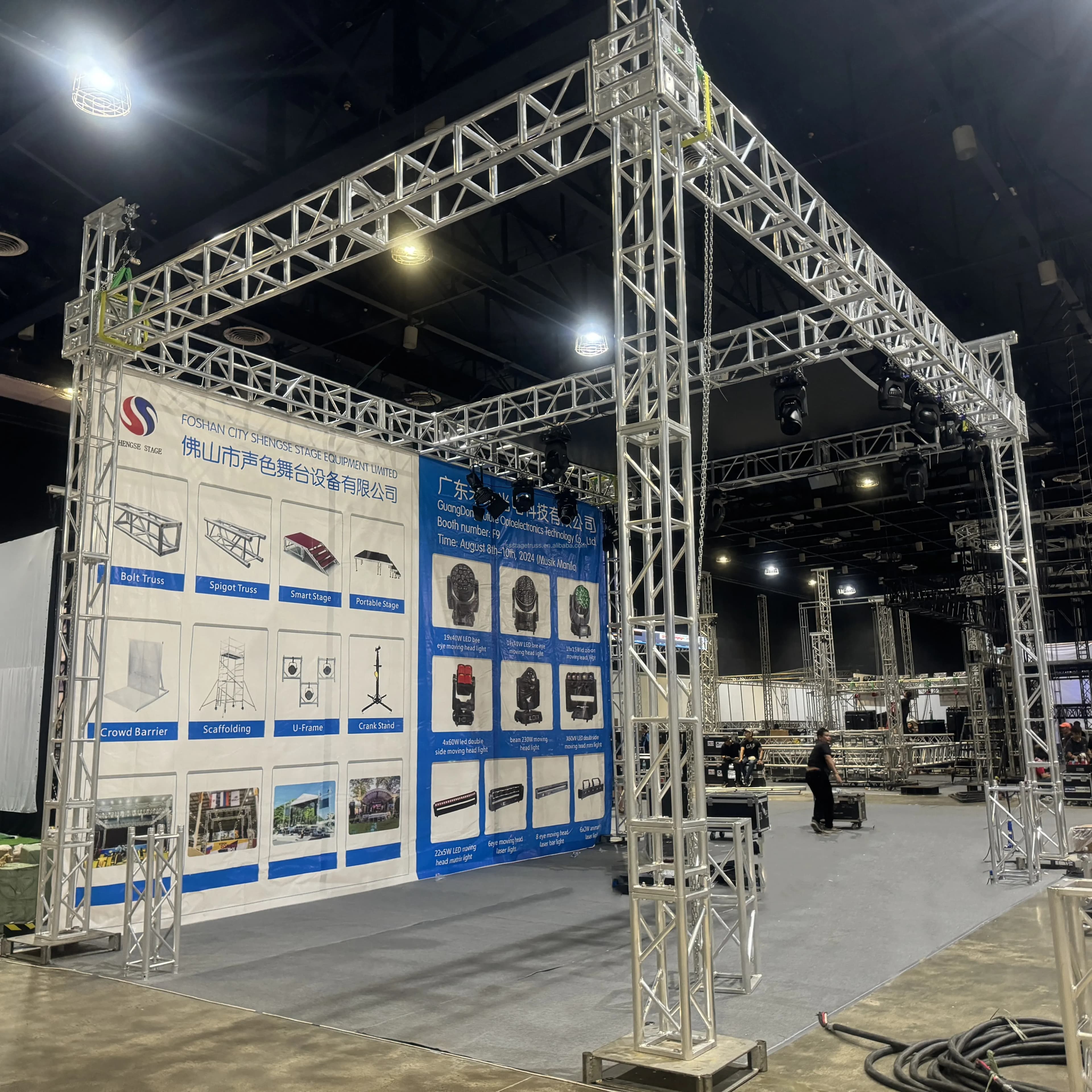 【Factory Wholesale】F34 290mm Bolt Truss Aluminum Stage Lighting Truss Display Event Lifting System Manual Hoist Lift Spigot Trus