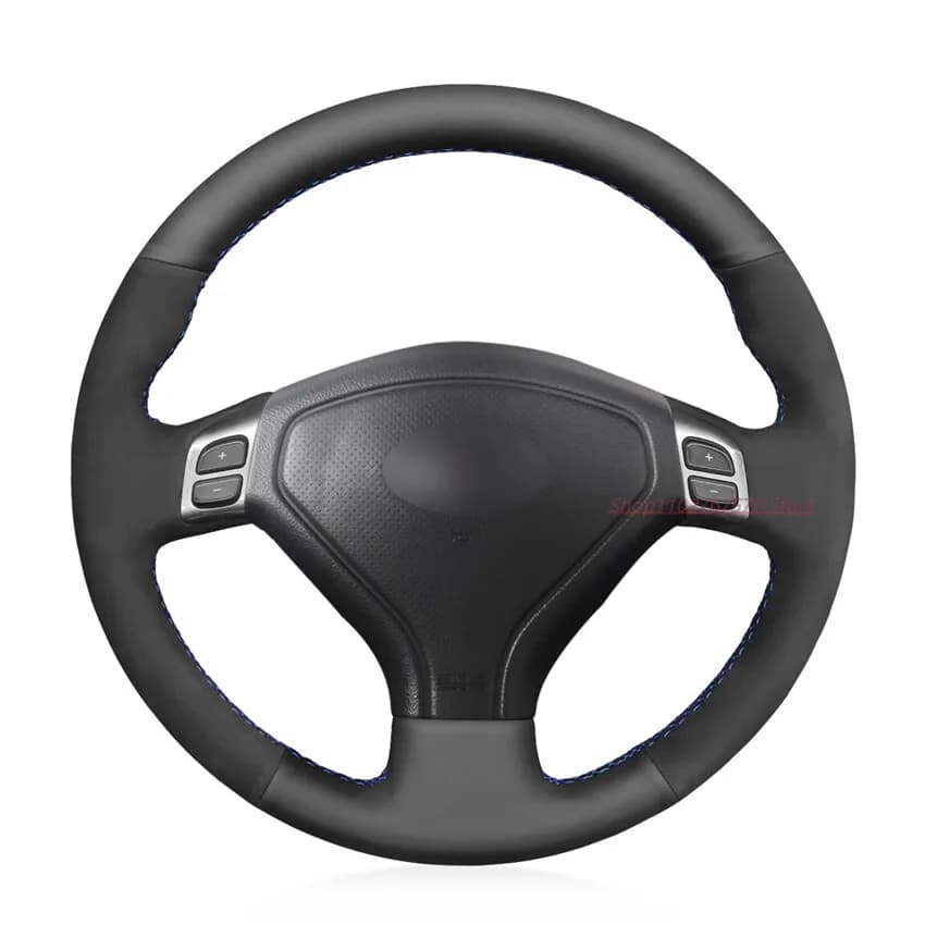 DIY Hand-Sewn Anti slip PU Leather Suede Steering Wheel Cover Wrap for Subaru Forester Legacy Outback Liberty Car Accessories