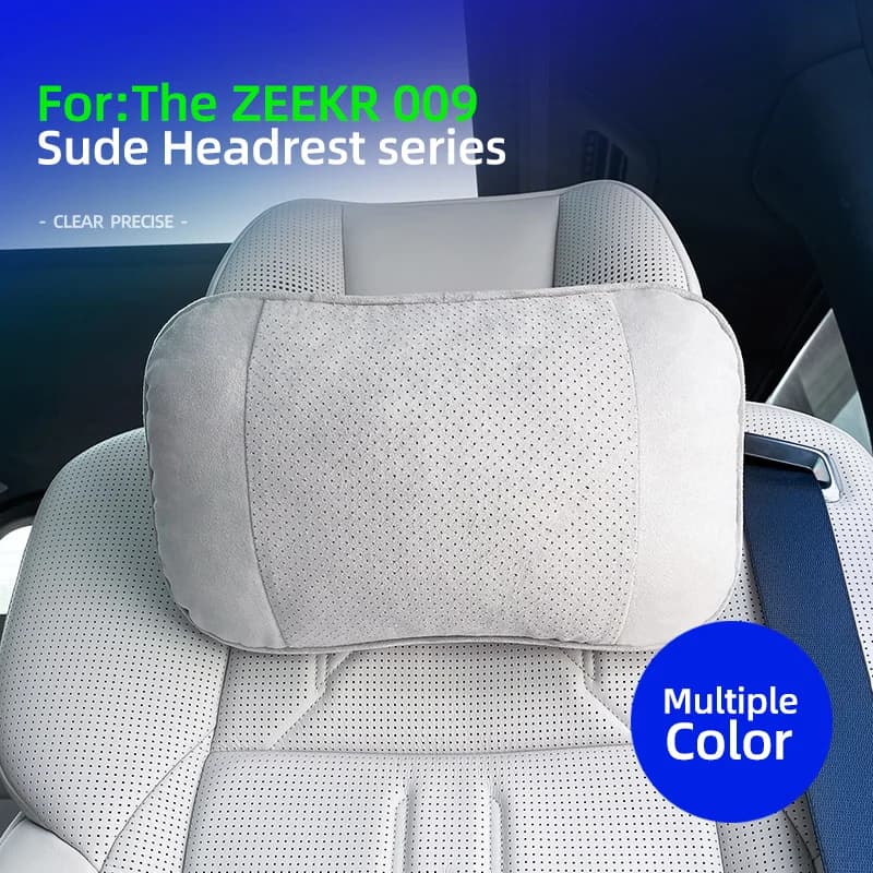 For Zeekr 009 2022 2023 2024 Car Suede Neck Pillow Headrest Waist Seat Support Interior Accessories